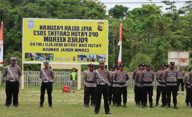 Polres Keerom Papua Gelar Apel Pasukan untuk Operasi Patuh Cartenz 2023